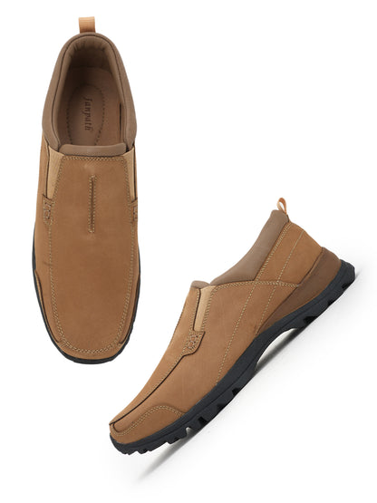 Men's Khaki Leather Casual Shoes