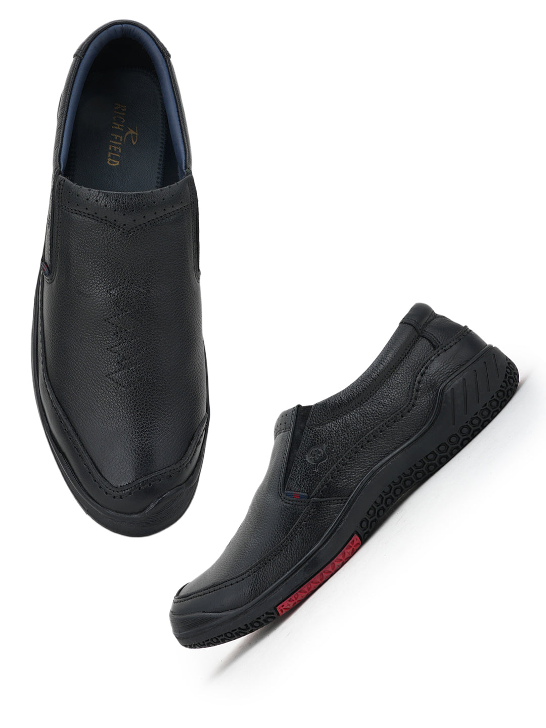 Men's Black Leather Casual Shoes