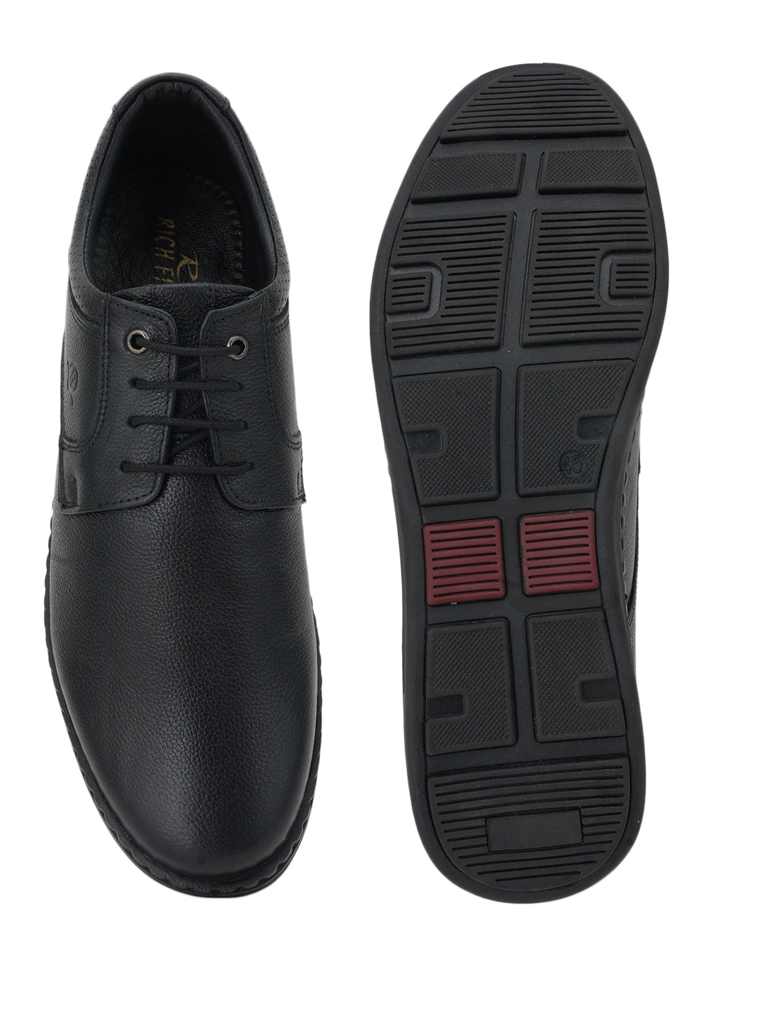 Men's Black Leather Casual Shoes