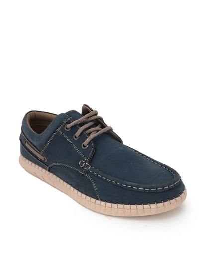 Men's Blue Leather Casual Shoes