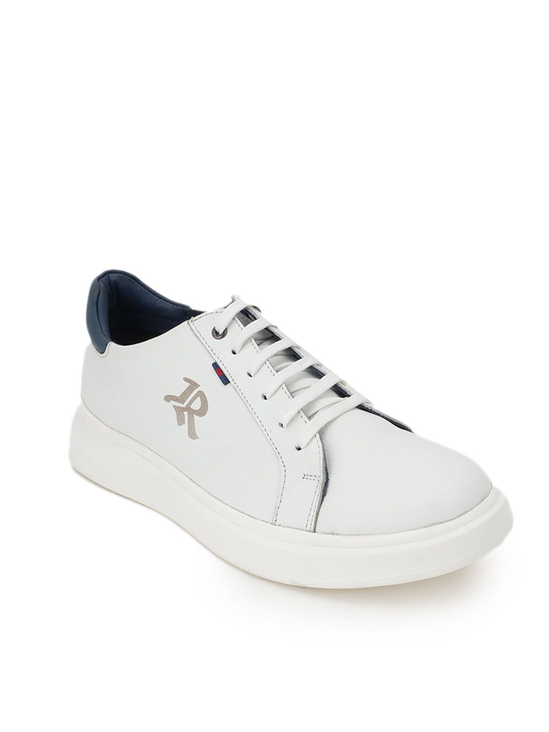 Men's White Leather Casual Shoes