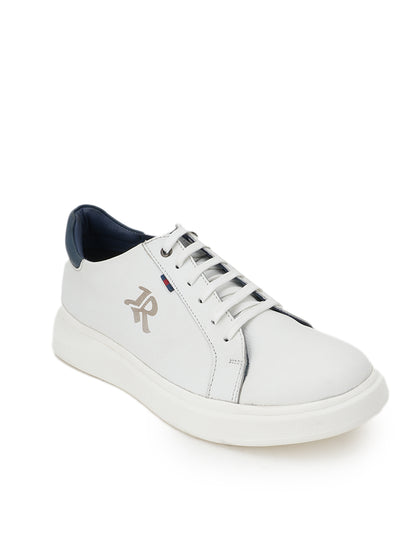 Men's White Leather Casual Shoes