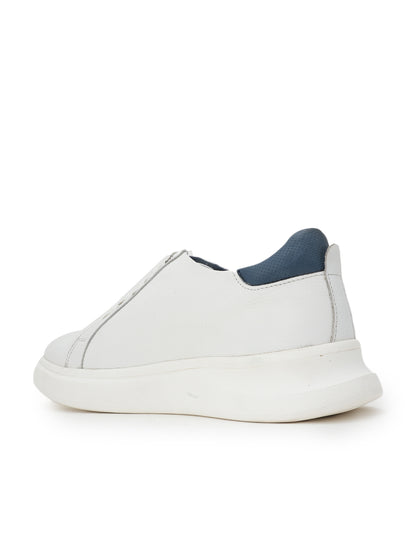 Men's White Leather Casual Shoes