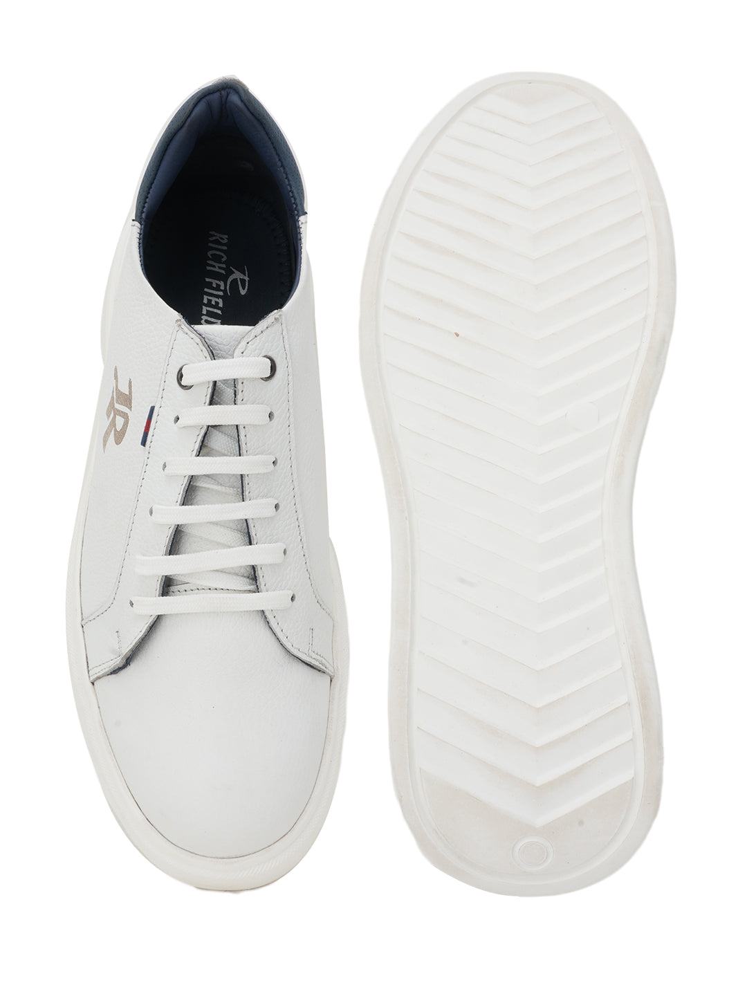 Men's White Leather Casual Shoes