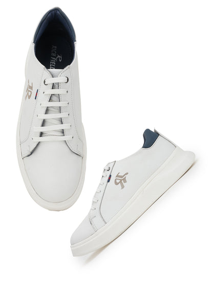 Men's White Leather Casual Shoes