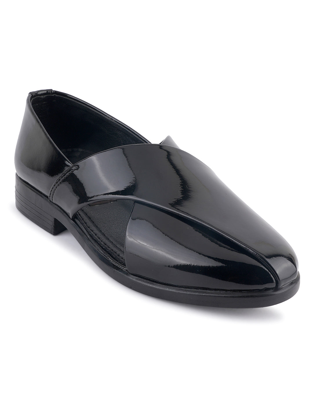 STYLE SHOES Black Micro Upper Peshawari Sandals for Men