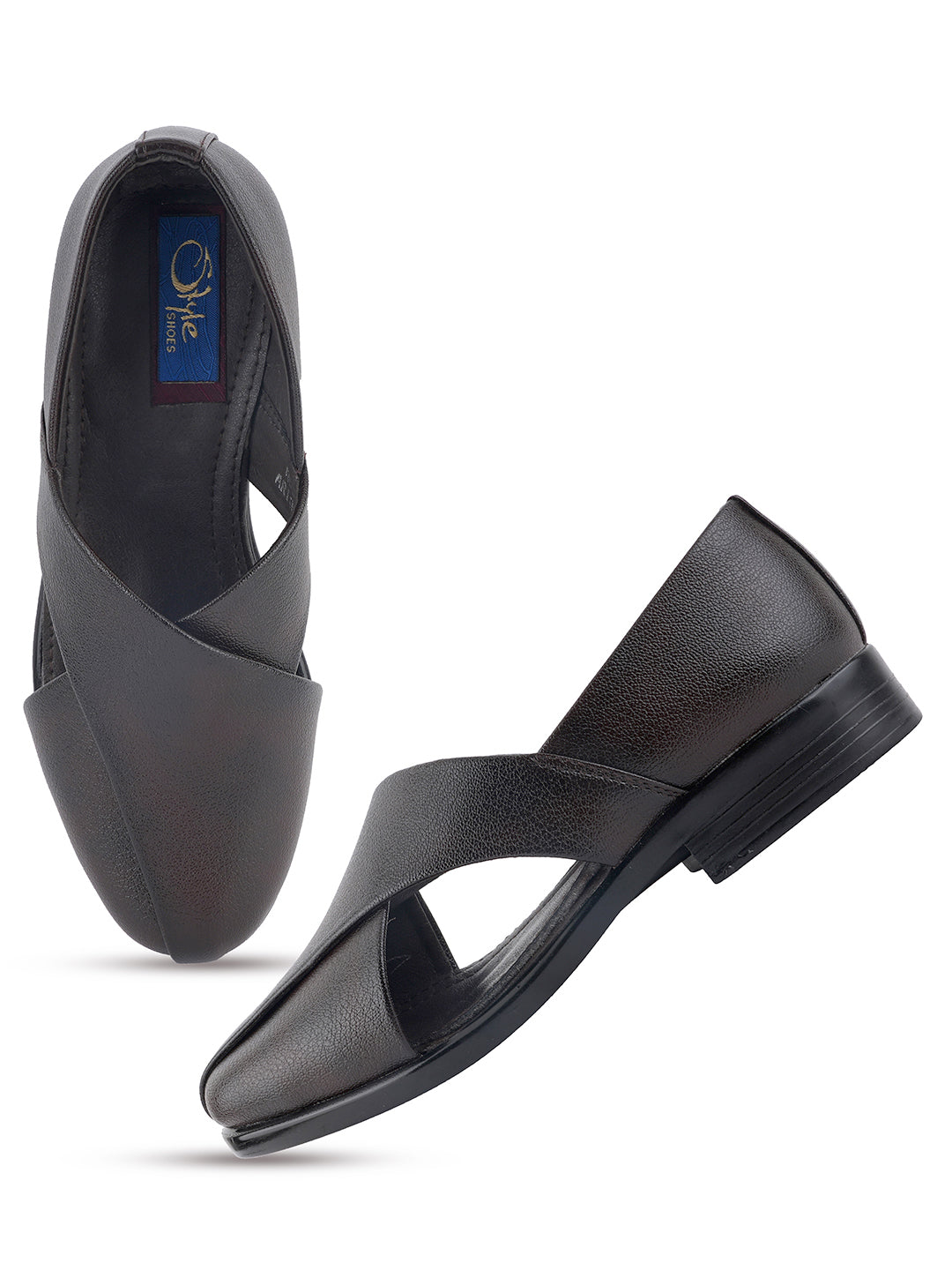 Brown Micro Upper Peshawari Sandals for Men
