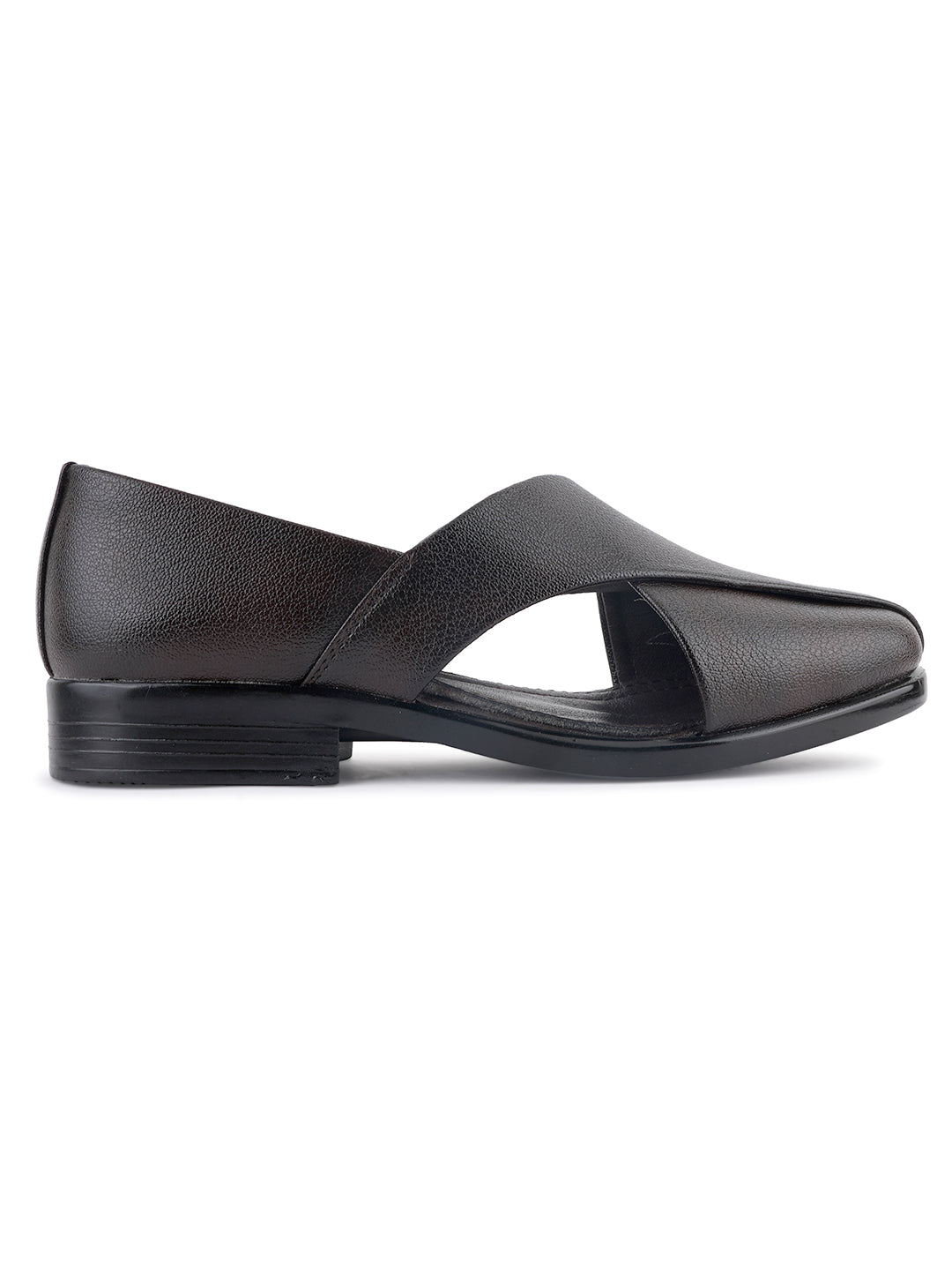 Brown Micro Upper Peshawari Sandals for Men