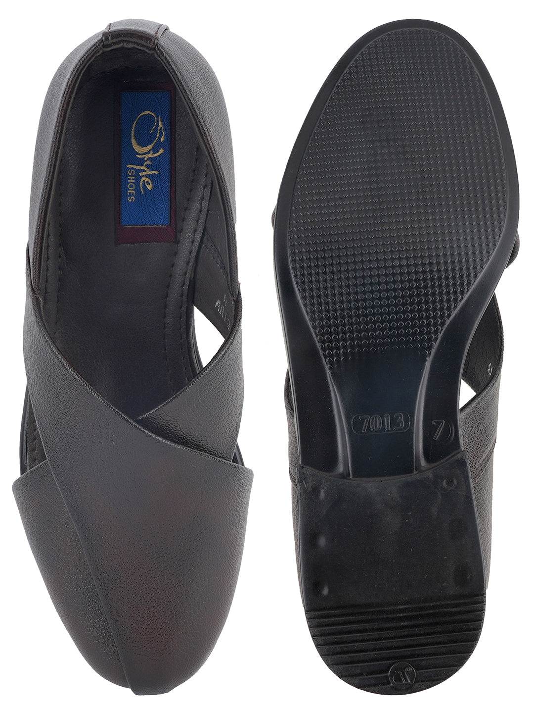 Brown Micro Upper Peshawari Sandals for Men