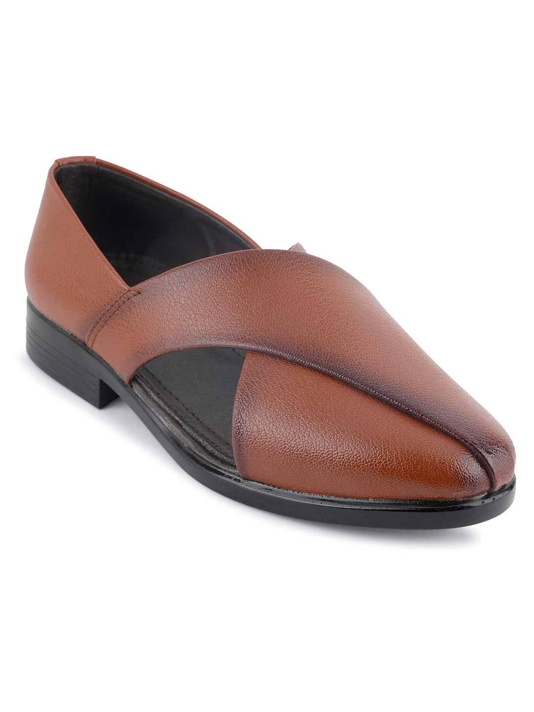 Tan Micro Upper Peshawari Sandals for Men