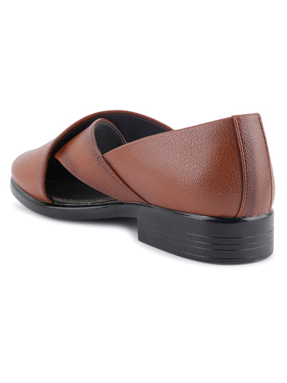 Tan Micro Upper Peshawari Sandals for Men