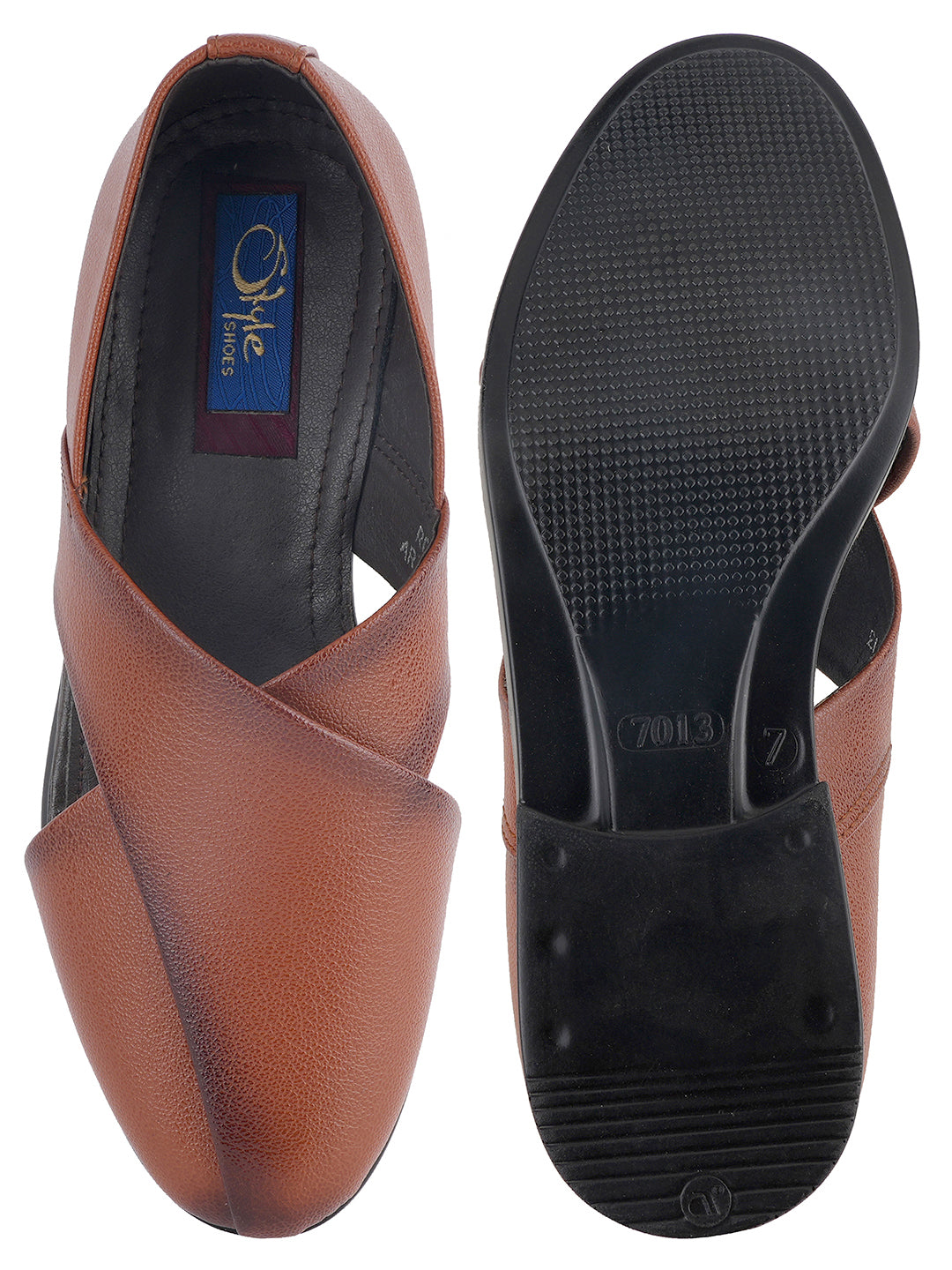 Tan Micro Upper Peshawari Sandals for Men