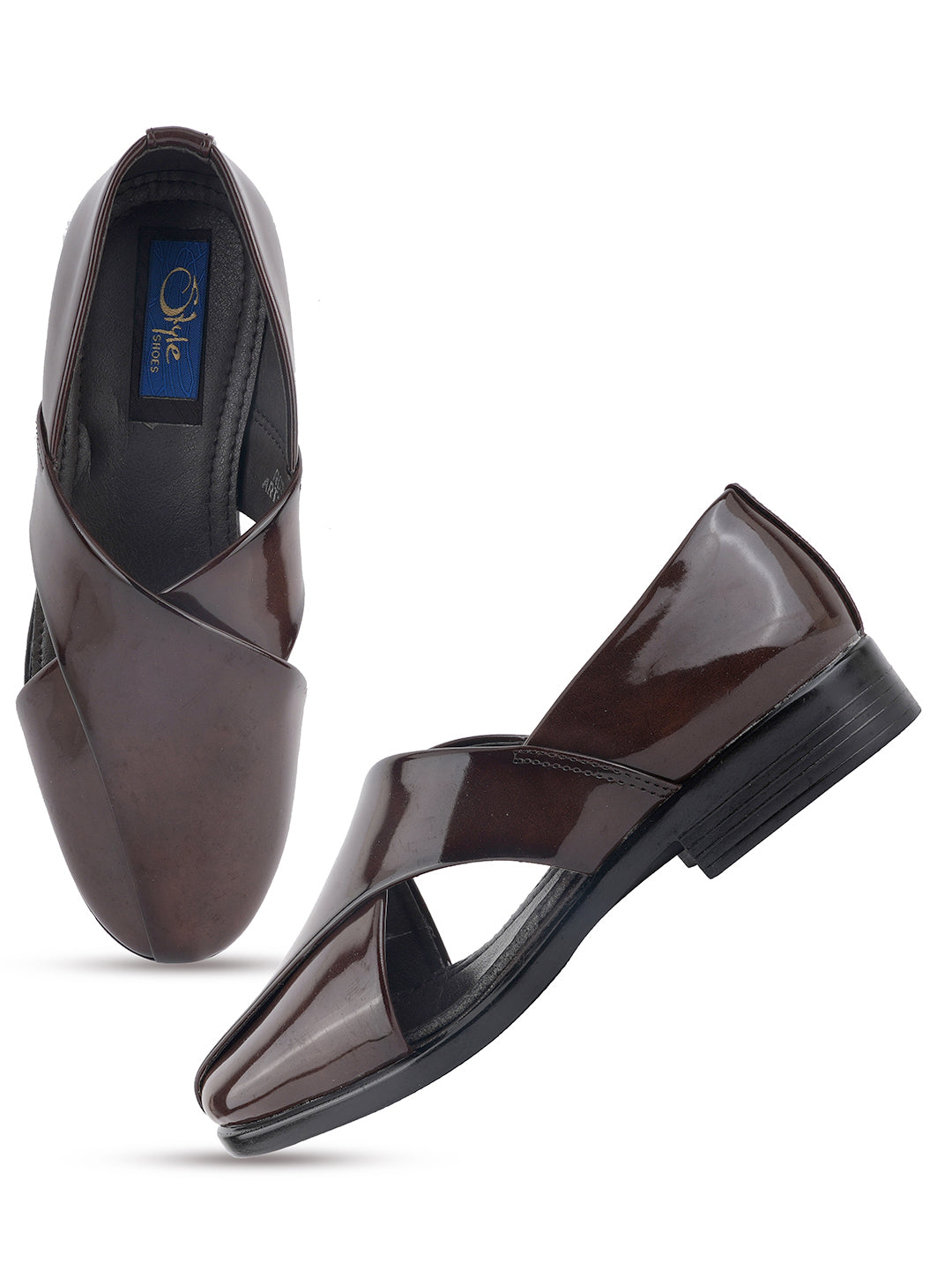 Brown Micro Upper Peshawari Sandals for Men