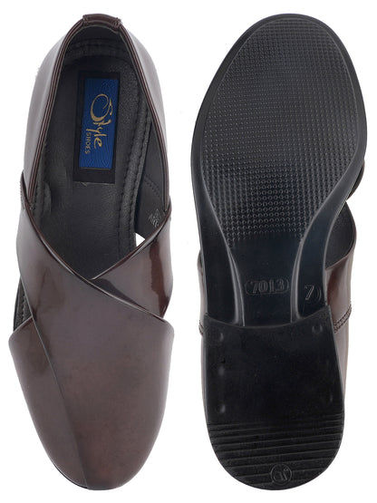 Brown Micro Upper Peshawari Sandals for Men