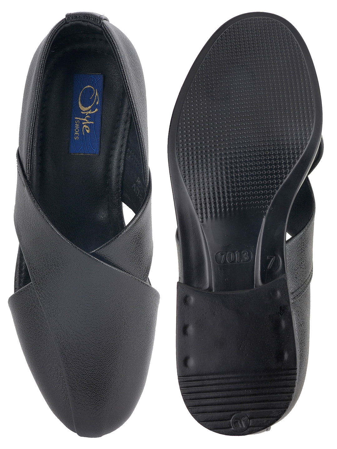 Black Micro Upper Peshawari Sandals for Men