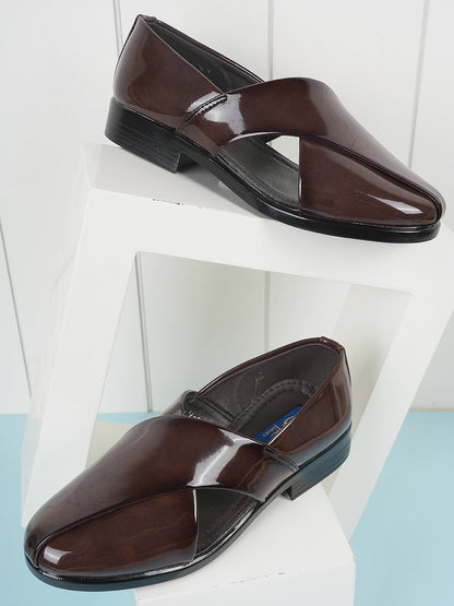 Brown Micro Upper Peshawari Sandals for Men