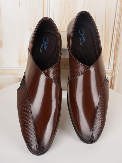 Brown Micro Upper Peshawari Sandals for Men