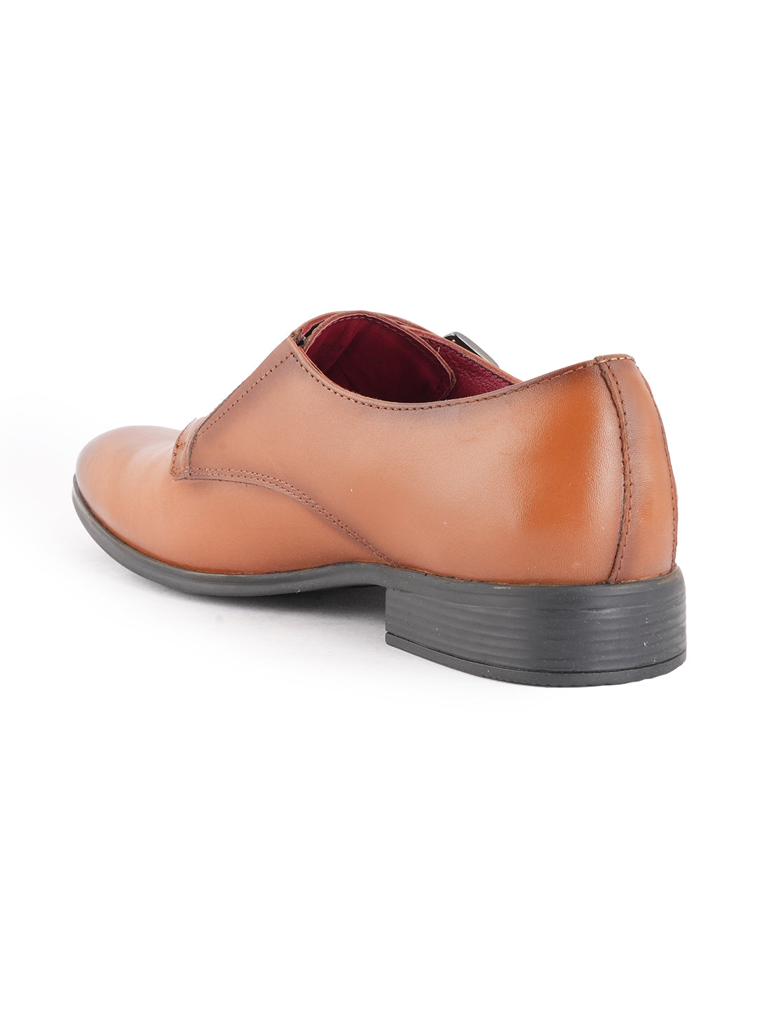 Tan Men Leather Formal Monk Shoes