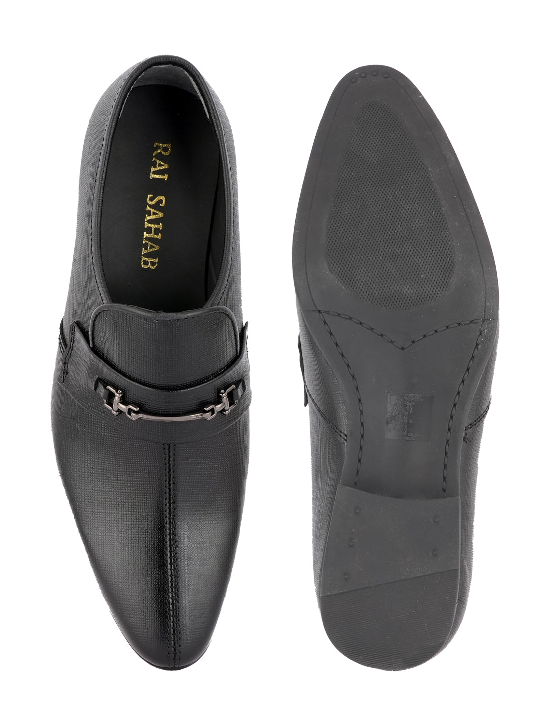 Black Men Leather Formal Moccasin Shoes