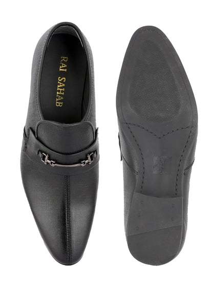 Black Men Leather Formal Moccasin Shoes