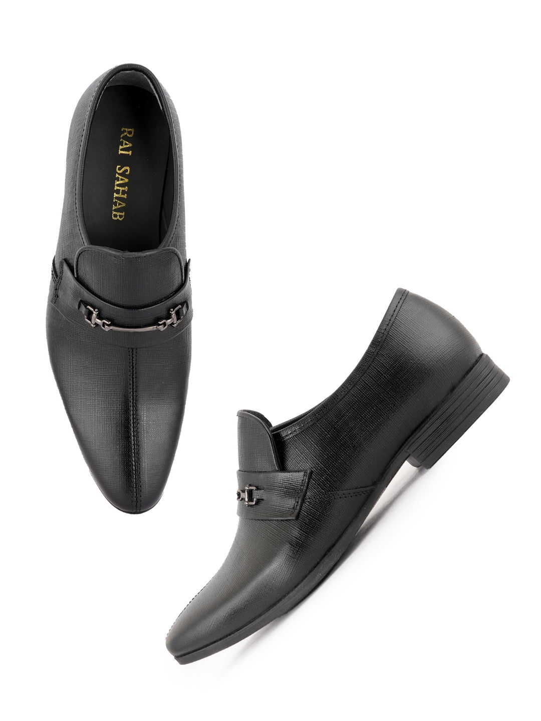 Black Men Leather Formal Moccasin Shoes
