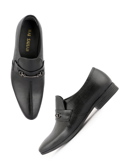 Black Men Leather Formal Moccasin Shoes