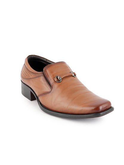 Tan Men Leather Formal Moccasin Shoes