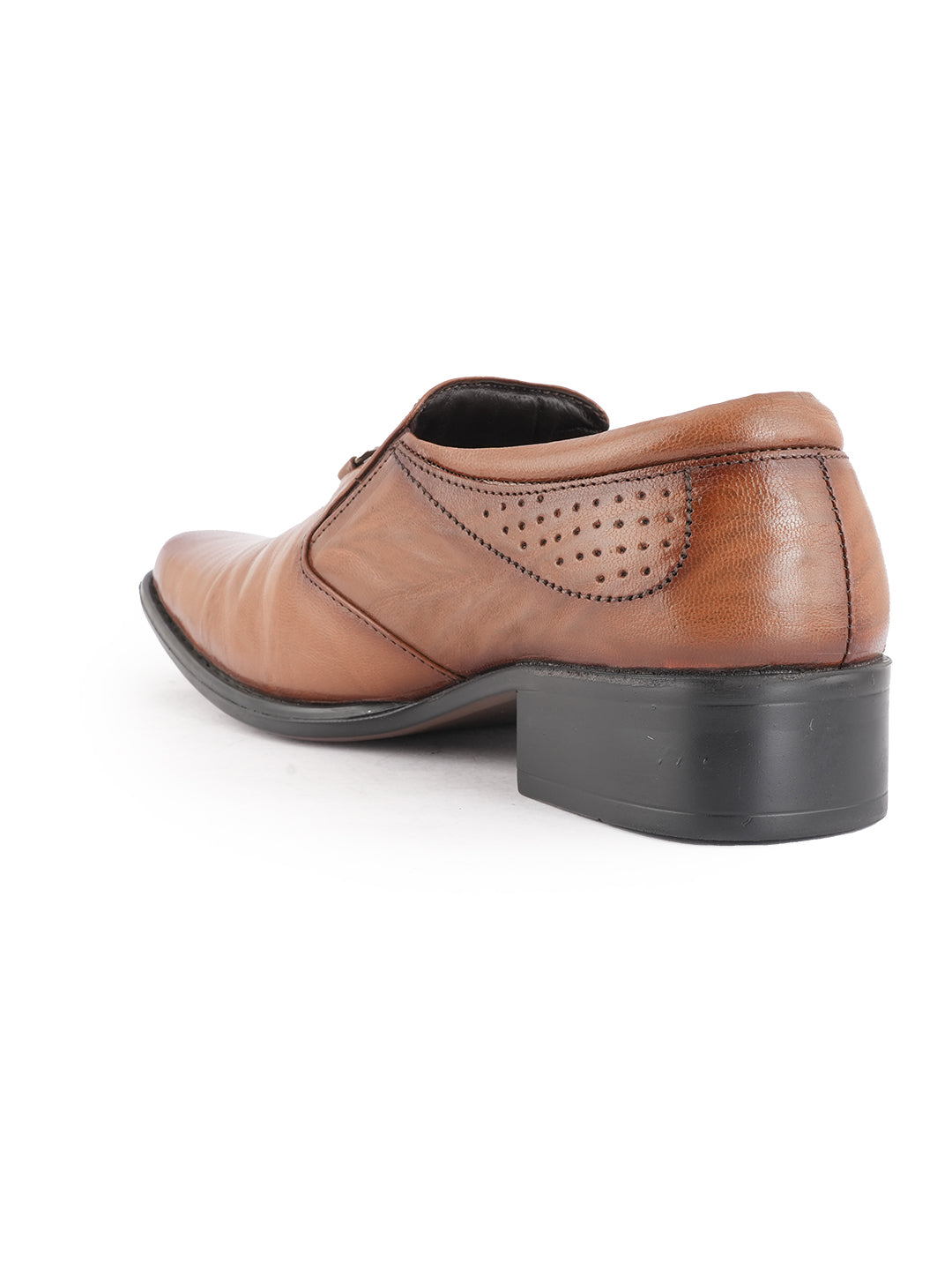Tan Men Leather Formal Moccasin Shoes