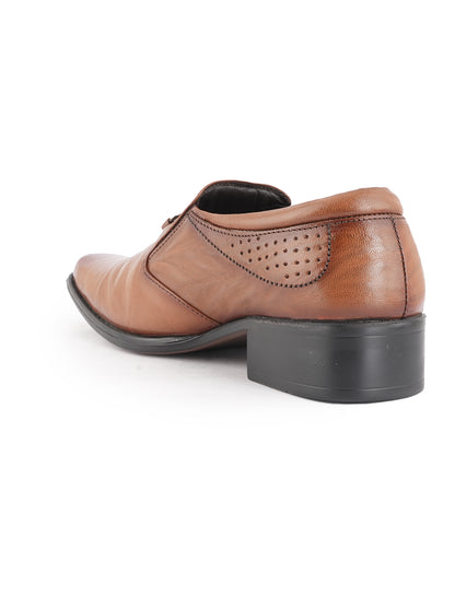 Tan Men Leather Formal Moccasin Shoes