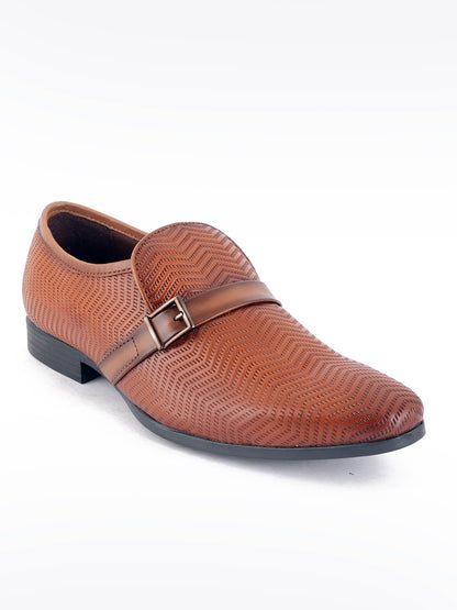 Tan Men Leather Formal Moccasin Shoes