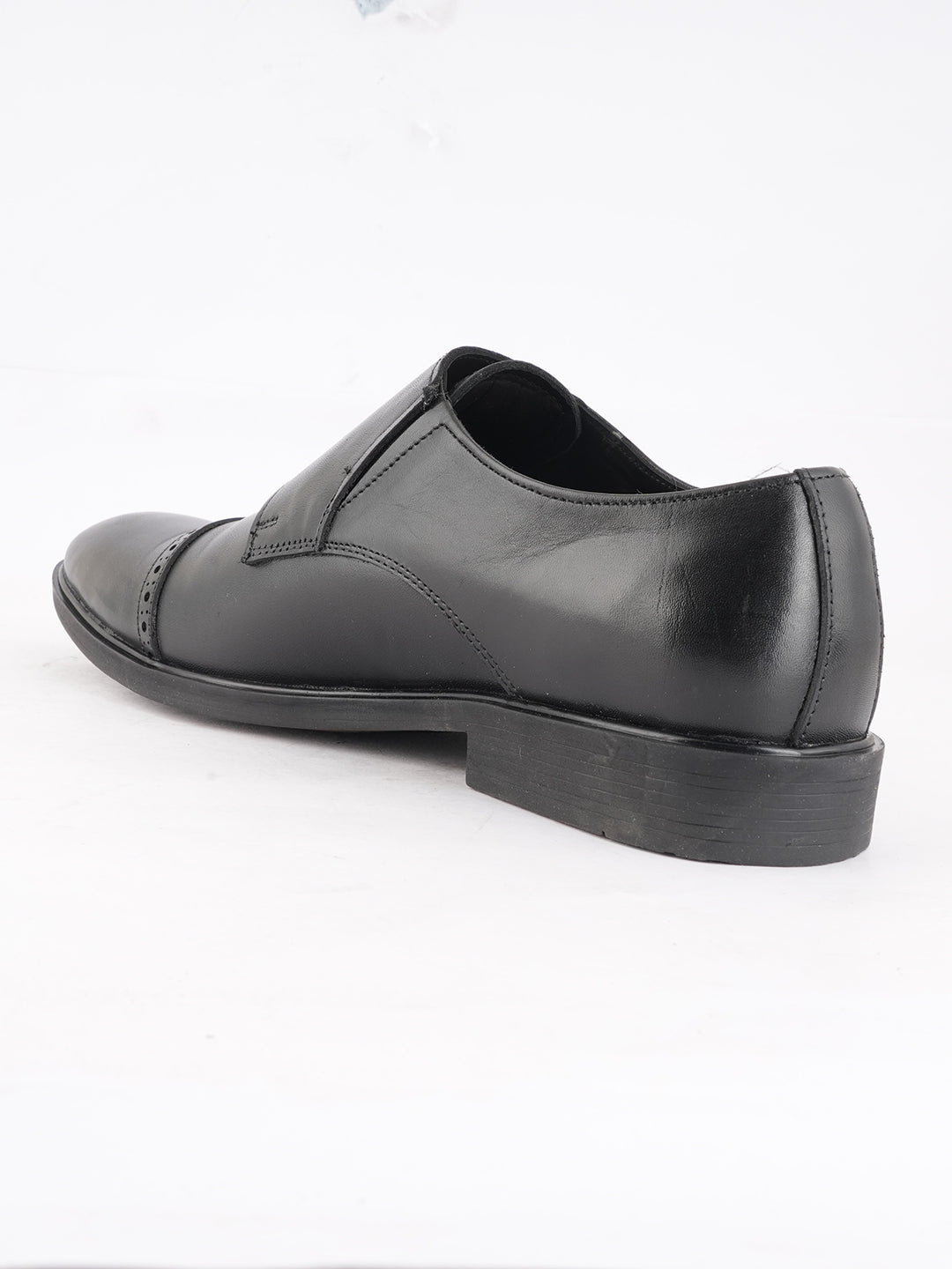 Black Men Leather Formal Monk Shoes