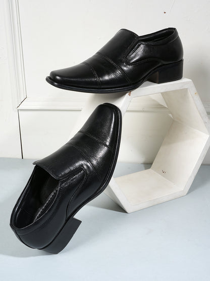 Black Men Leather Formal Moccasin Shoes