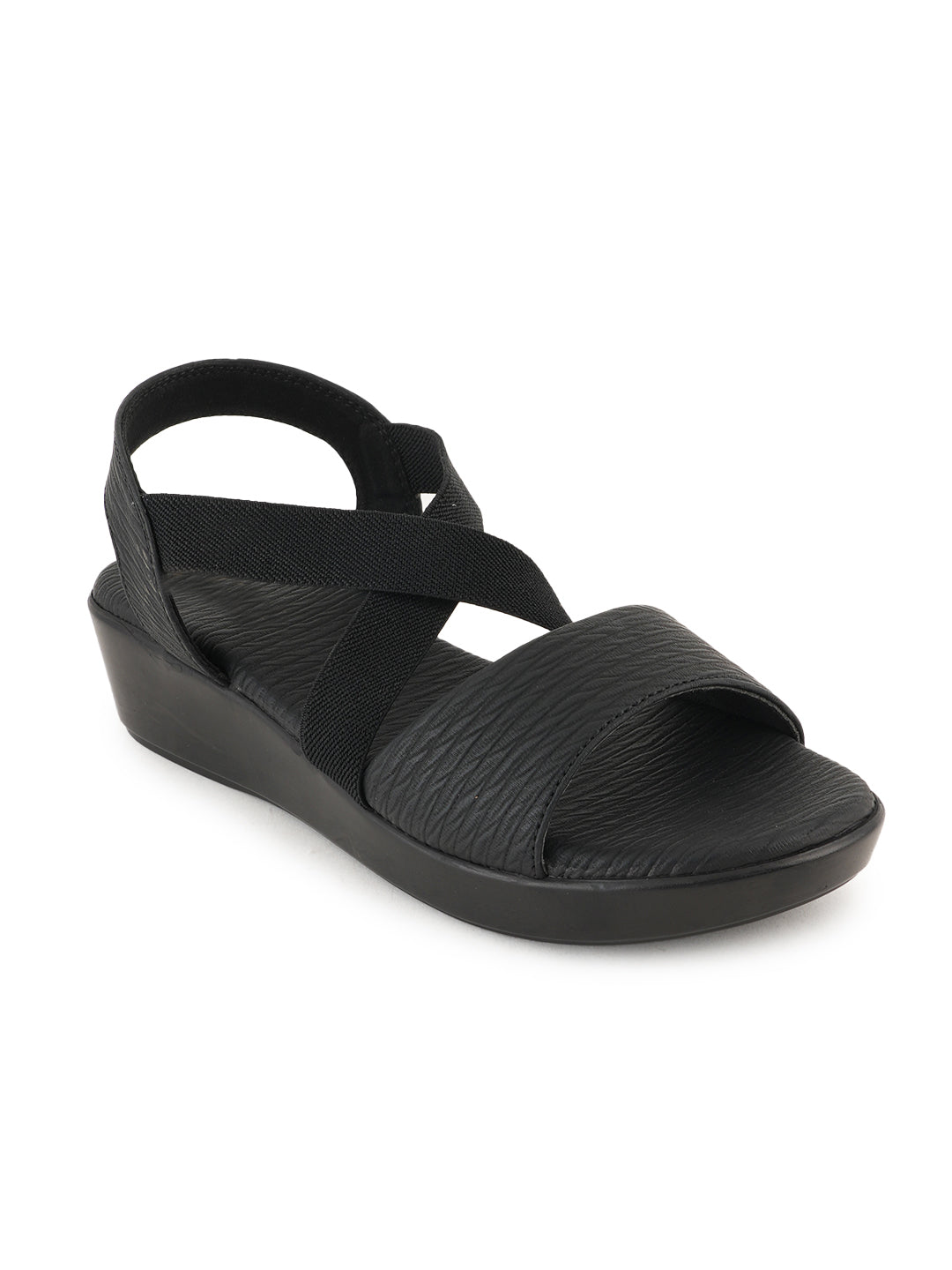Style Shoes Micro Upper Textured Wedges Heeled Sandal for Women and Girls