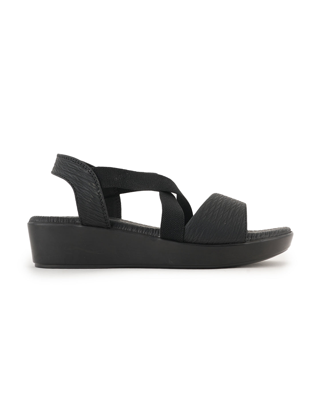 Style Shoes Micro Upper Textured Wedges Heeled Sandal for Women and Girls