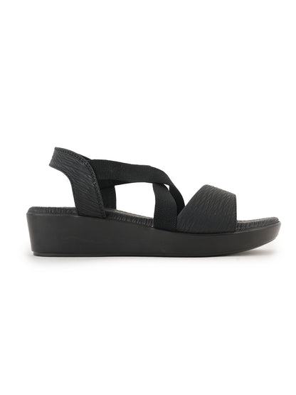 Style Shoes Micro Upper Textured Wedges Heeled Sandal for Women and Girls