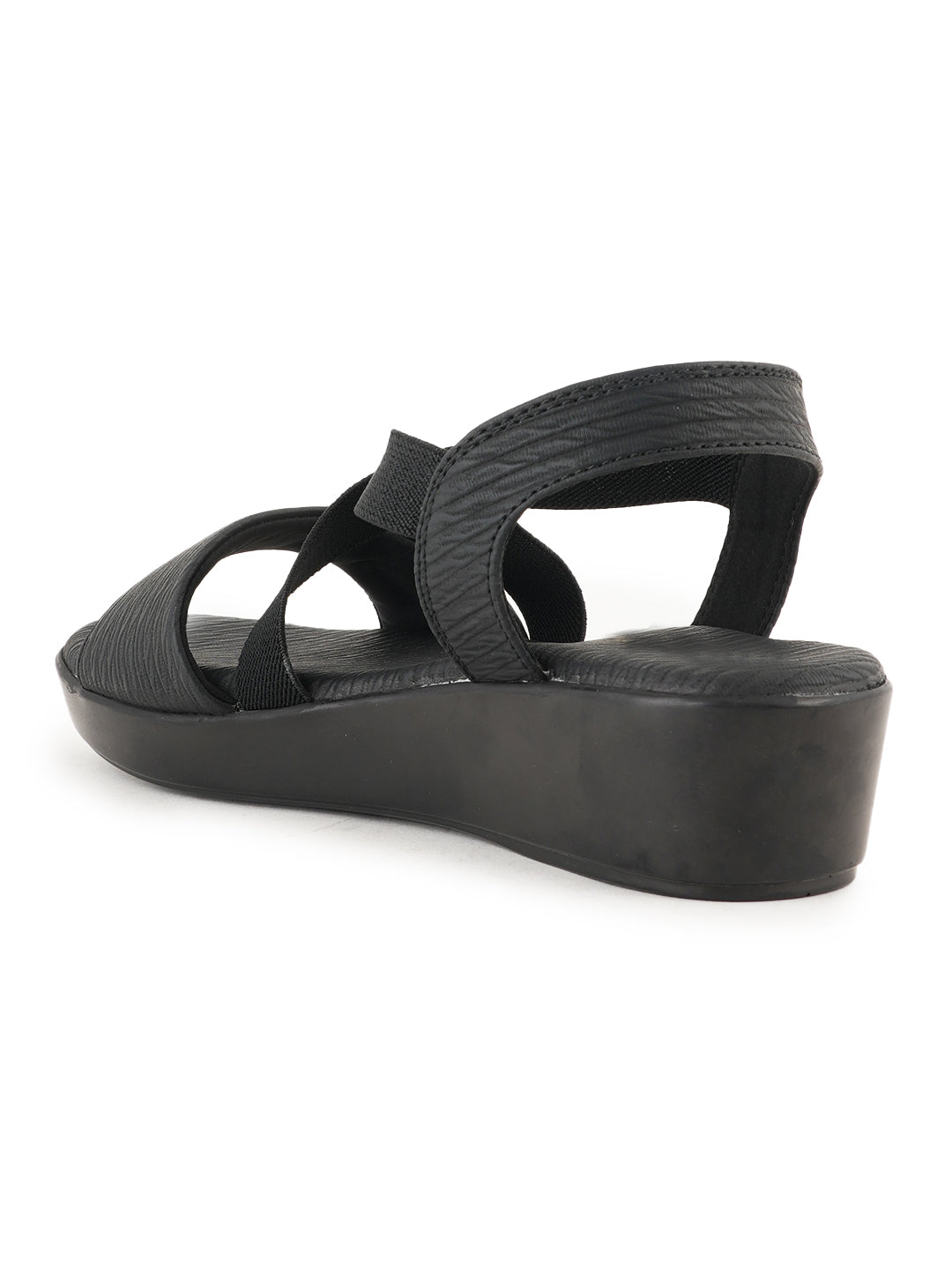 Style Shoes Micro Upper Textured Wedges Heeled Sandal for Women and Girls
