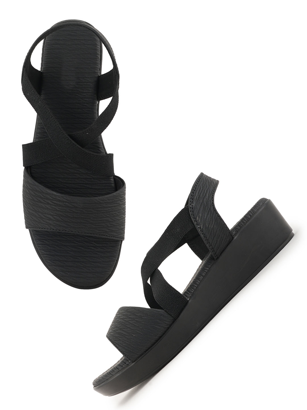 Style Shoes Micro Upper Textured Wedges Heeled Sandal for Women and Girls