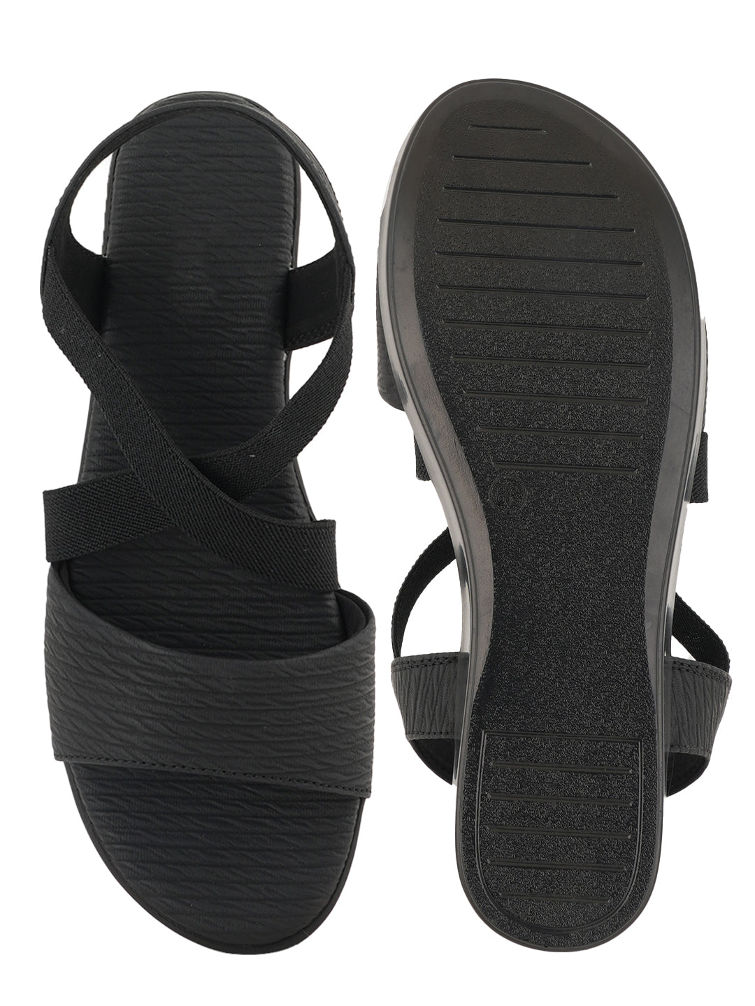 Style Shoes Micro Upper Textured Wedges Heeled Sandal for Women and Girls