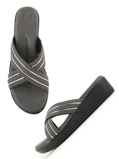 Style Shoes Micro Upper Wedges Heeled Sandal for Women and Girls