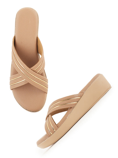 Style Shoes Micro Upper Wedges Heeled Sandal for Women and Girls