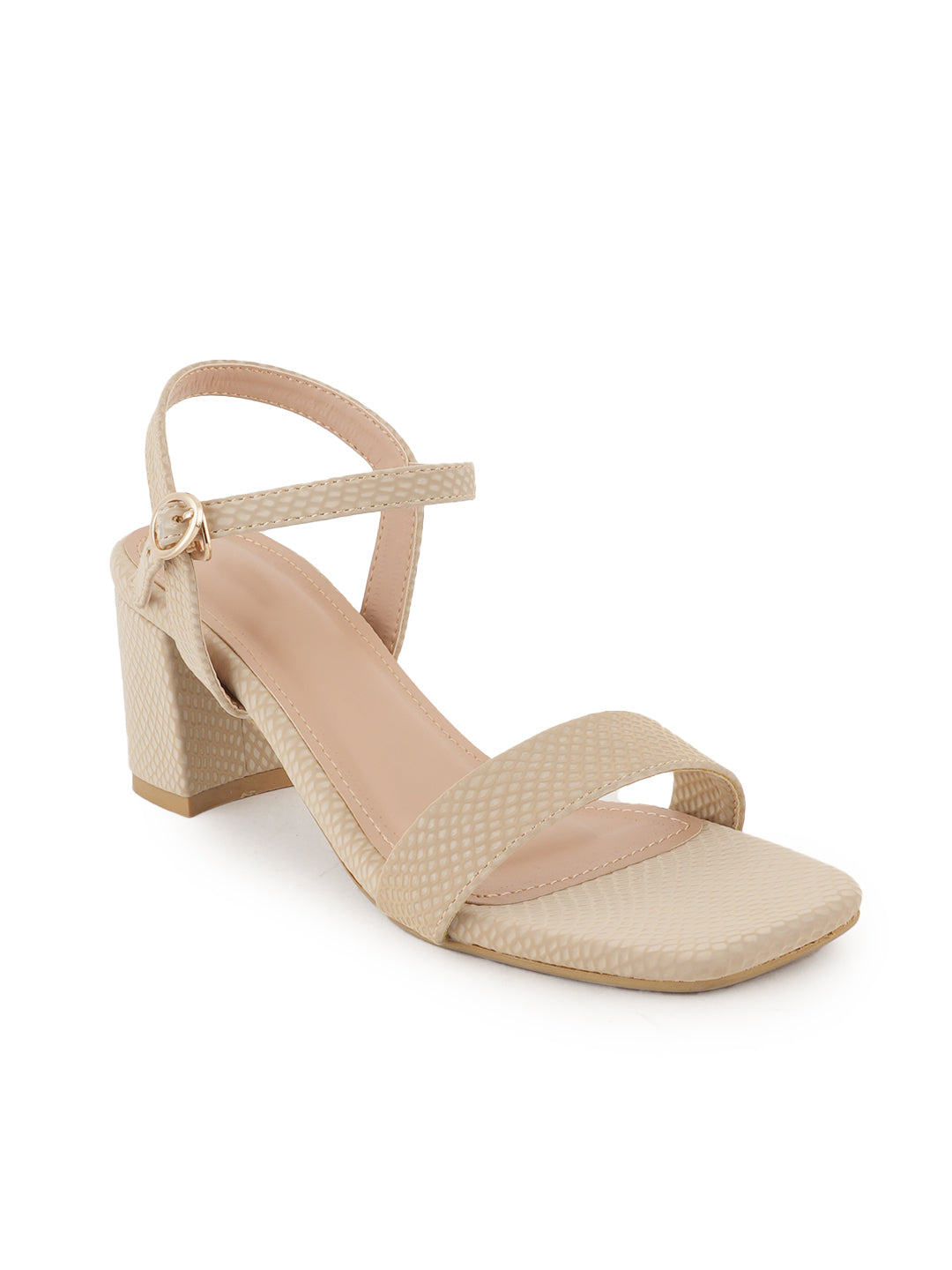 Style Shoes Textured Block Heeled Sandal for Women and Girls