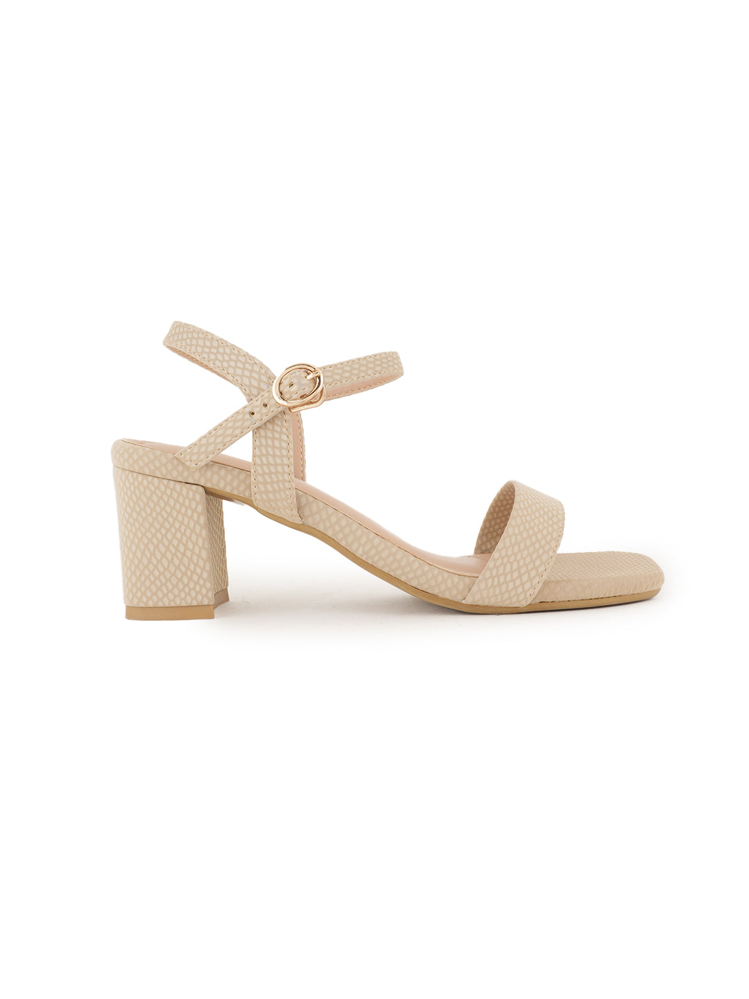 Style Shoes Textured Block Heeled Sandal for Women and Girls