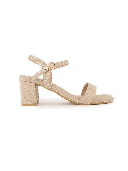 Style Shoes Textured Block Heeled Sandal for Women and Girls