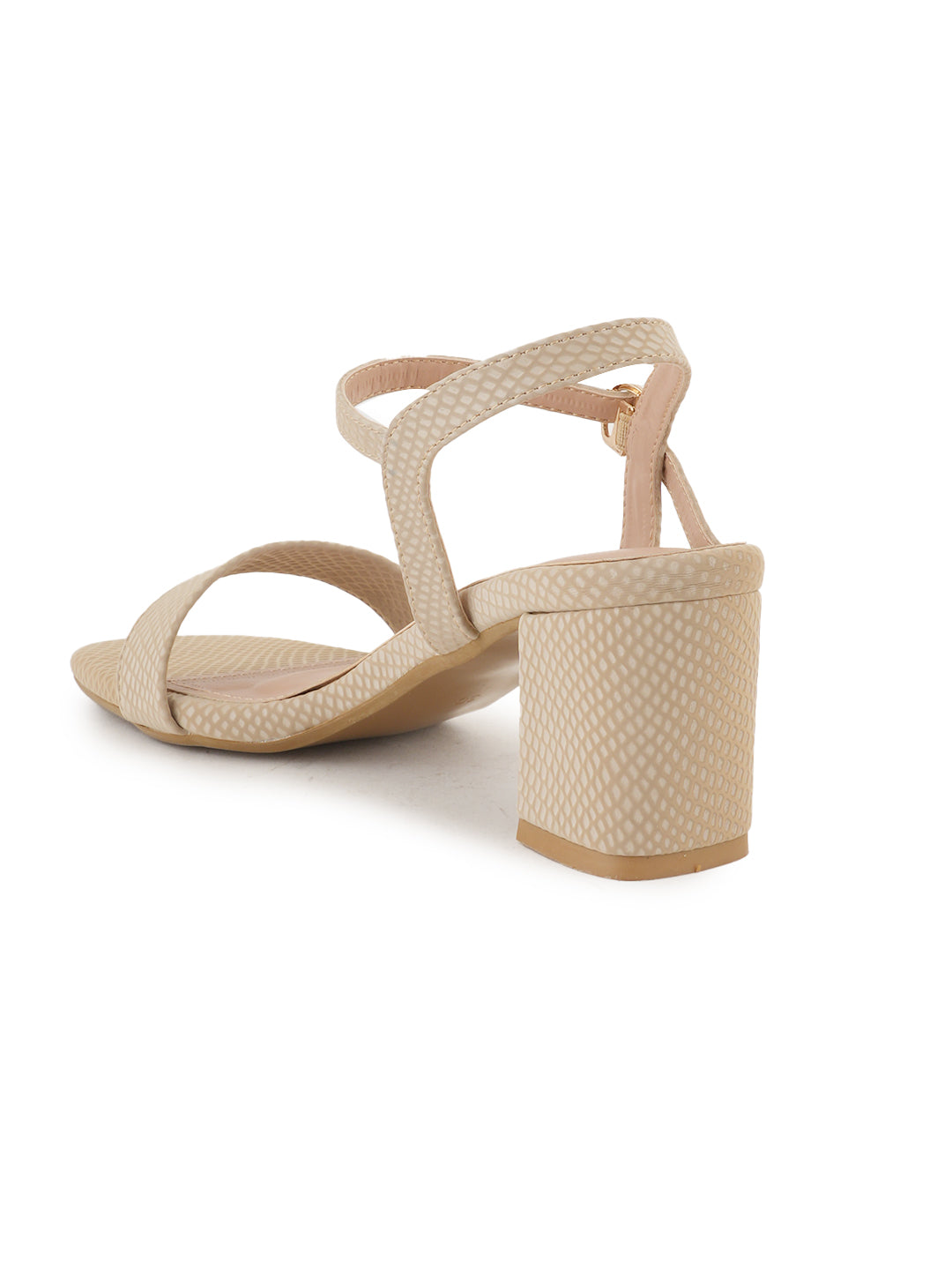 Style Shoes Textured Block Heeled Sandal for Women and Girls