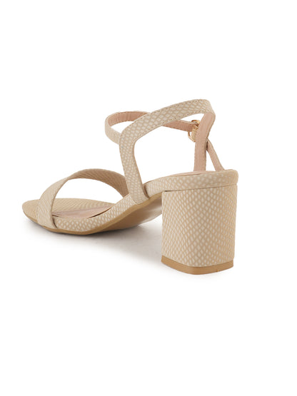Style Shoes Textured Block Heeled Sandal for Women and Girls