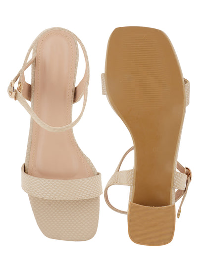Style Shoes Textured Block Heeled Sandal for Women and Girls