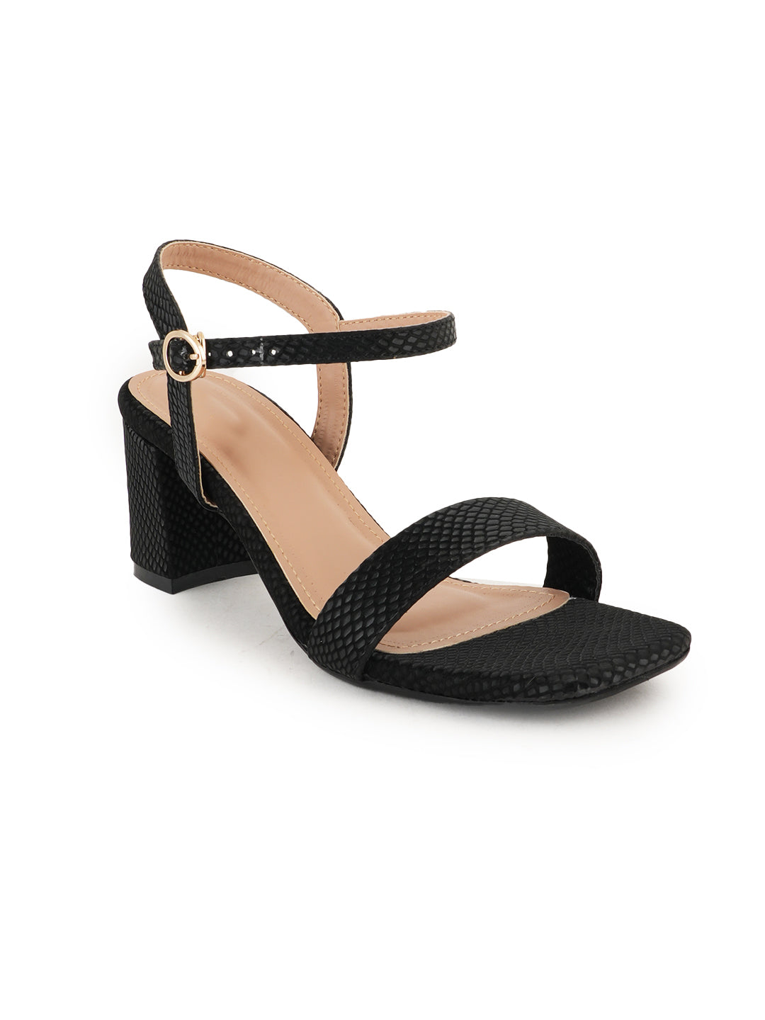 Style Shoes Textured Block Heeled Sandal for Women and Girls