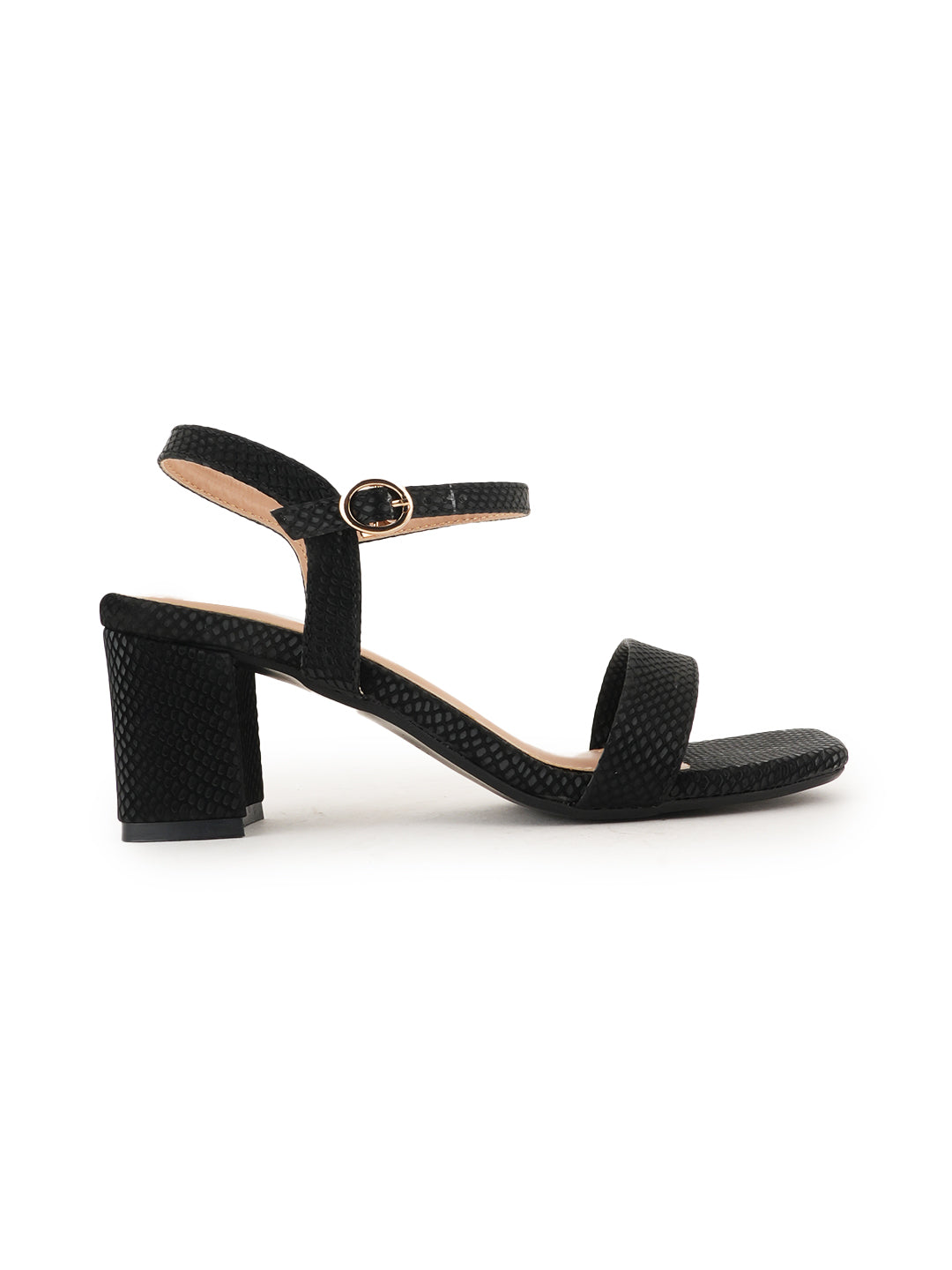 Style Shoes Textured Block Heeled Sandal for Women and Girls