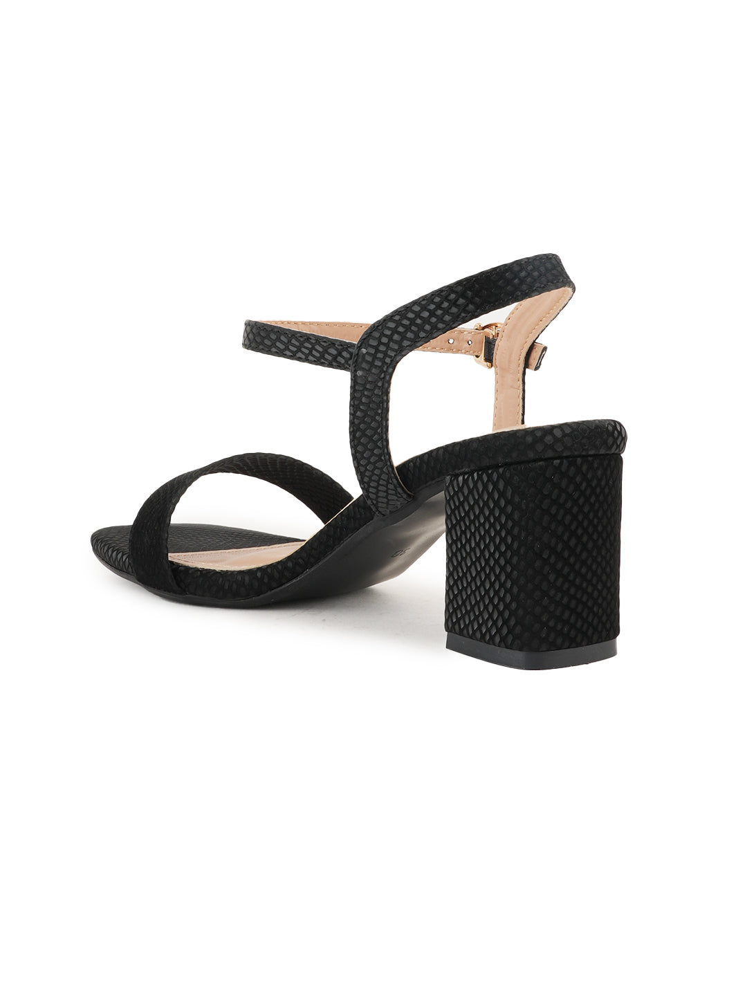 Style Shoes Textured Block Heeled Sandal for Women and Girls