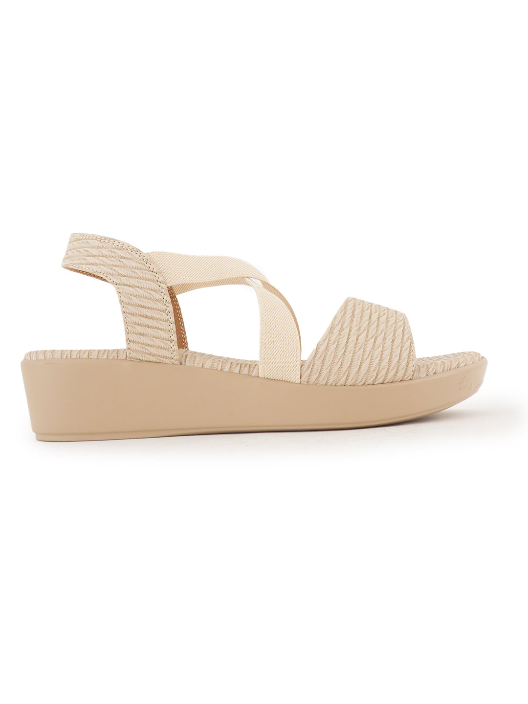 Style Shoes Micro Upper Textured Wedges Heeled Sandal for Women and Girls